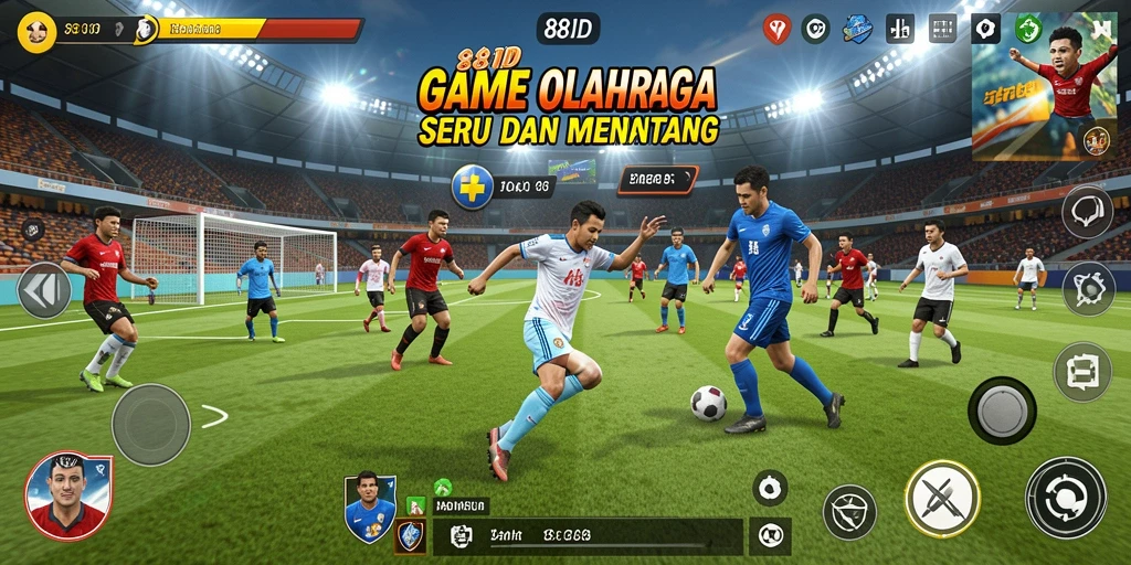Tampilan gameplay yang mendebarkan di 88ID dengan kompetisi olahraga.
