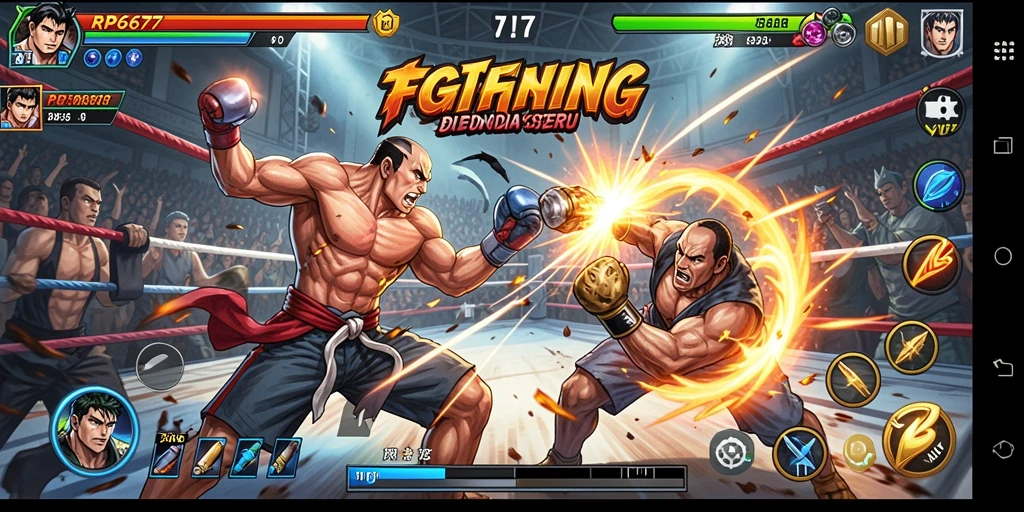 Screenshot gameplay RP6677 dengan aksi Fighting yang intens.