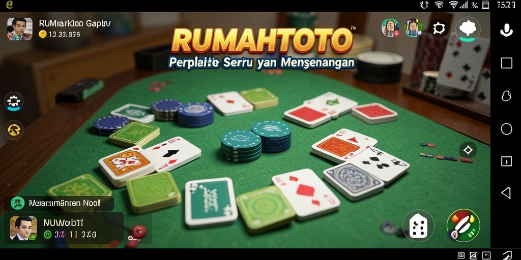 Screenshot RUMAHTOTO menunjukkan gameplay Gaple yang menarik.