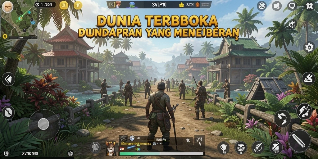 Tampilan gameplay SVIP10 dalam dunia terbuka yang memukau.
