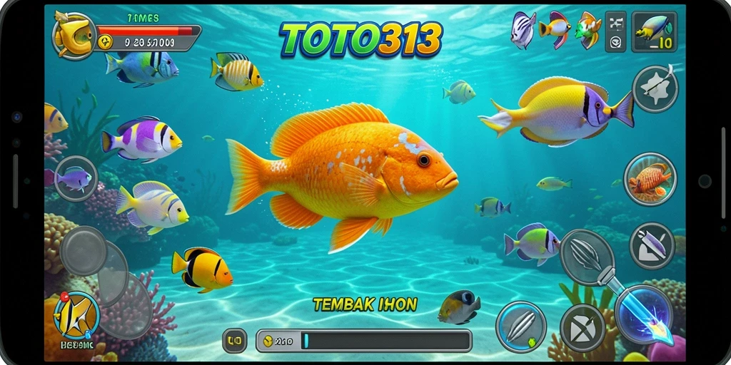 Screenshot gameplay Tembak Ikan TOTO313 yang seru dan menarik.